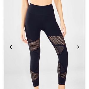 Fabletics mesh black mosaic leggings.